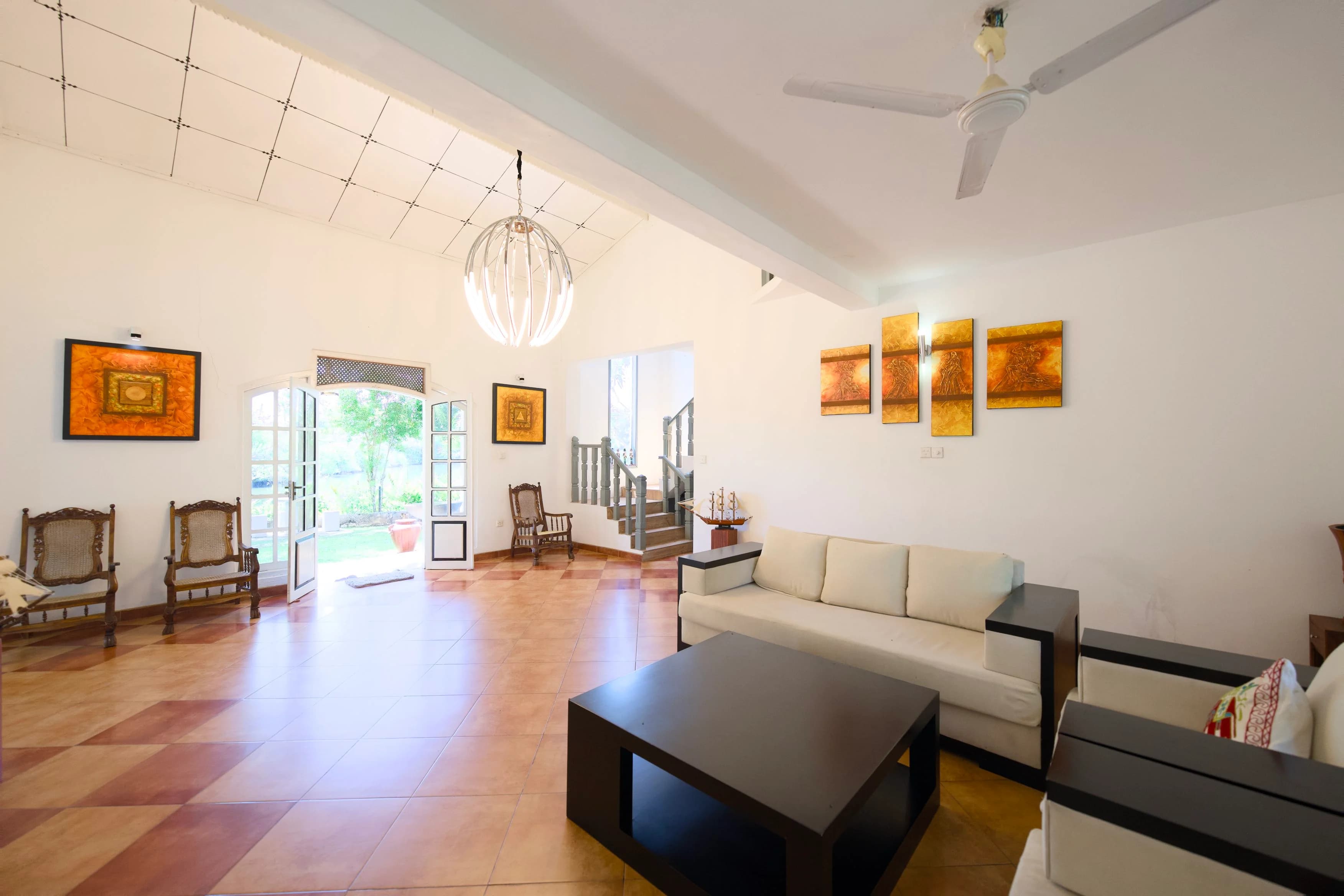 Modern living room interior at Blended Villas workation retreat