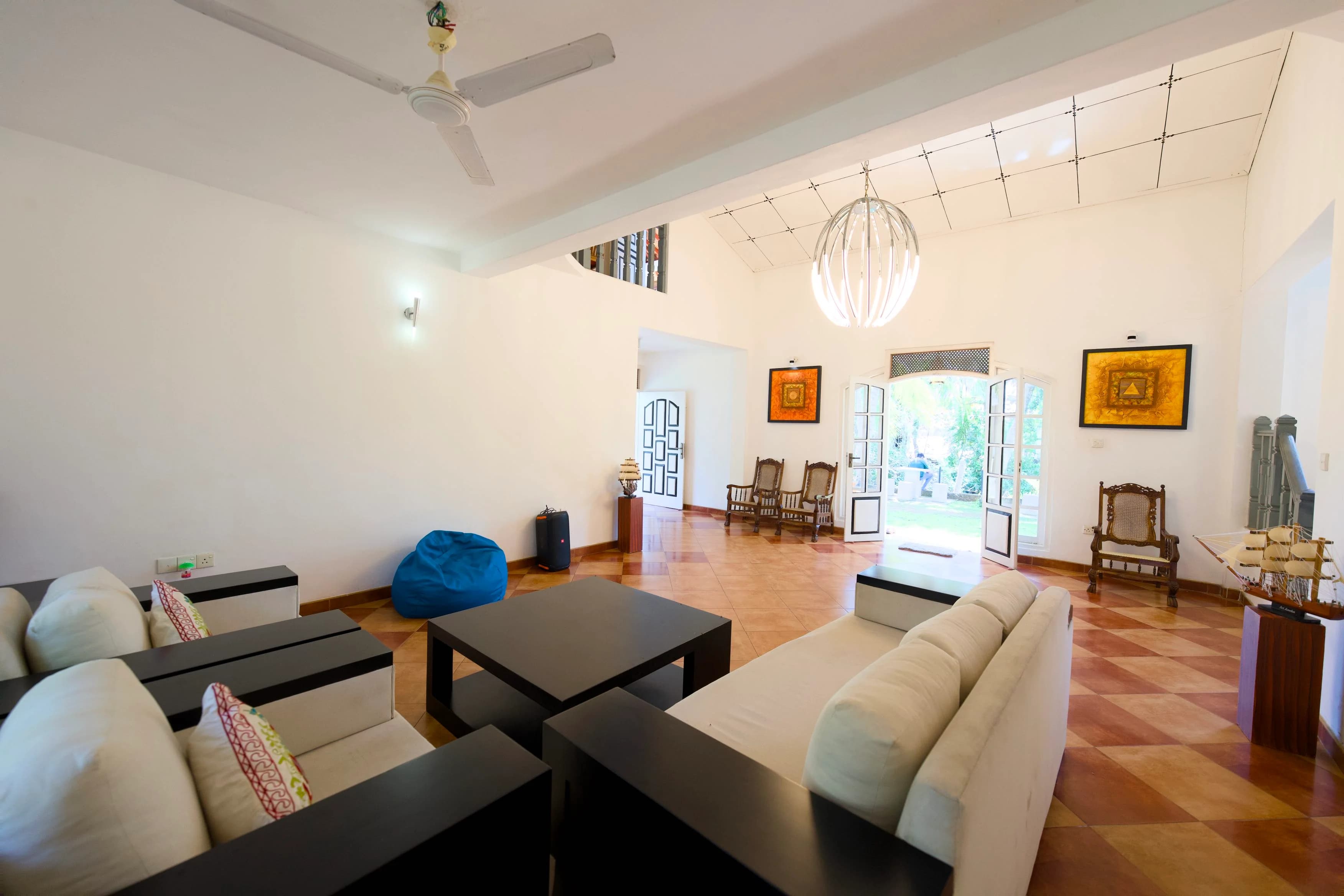 Spacious living room at Blended Villas workation villa in Bentota, Sri Lanka